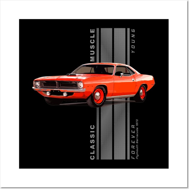 Plymouth Barracuda Classic American Muscle Cars Vintage Wall Art by Jose Luiz Filho